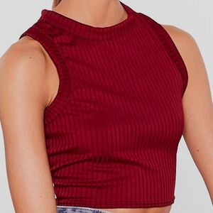 Nasty Gal Dark Red sleeveless crop top